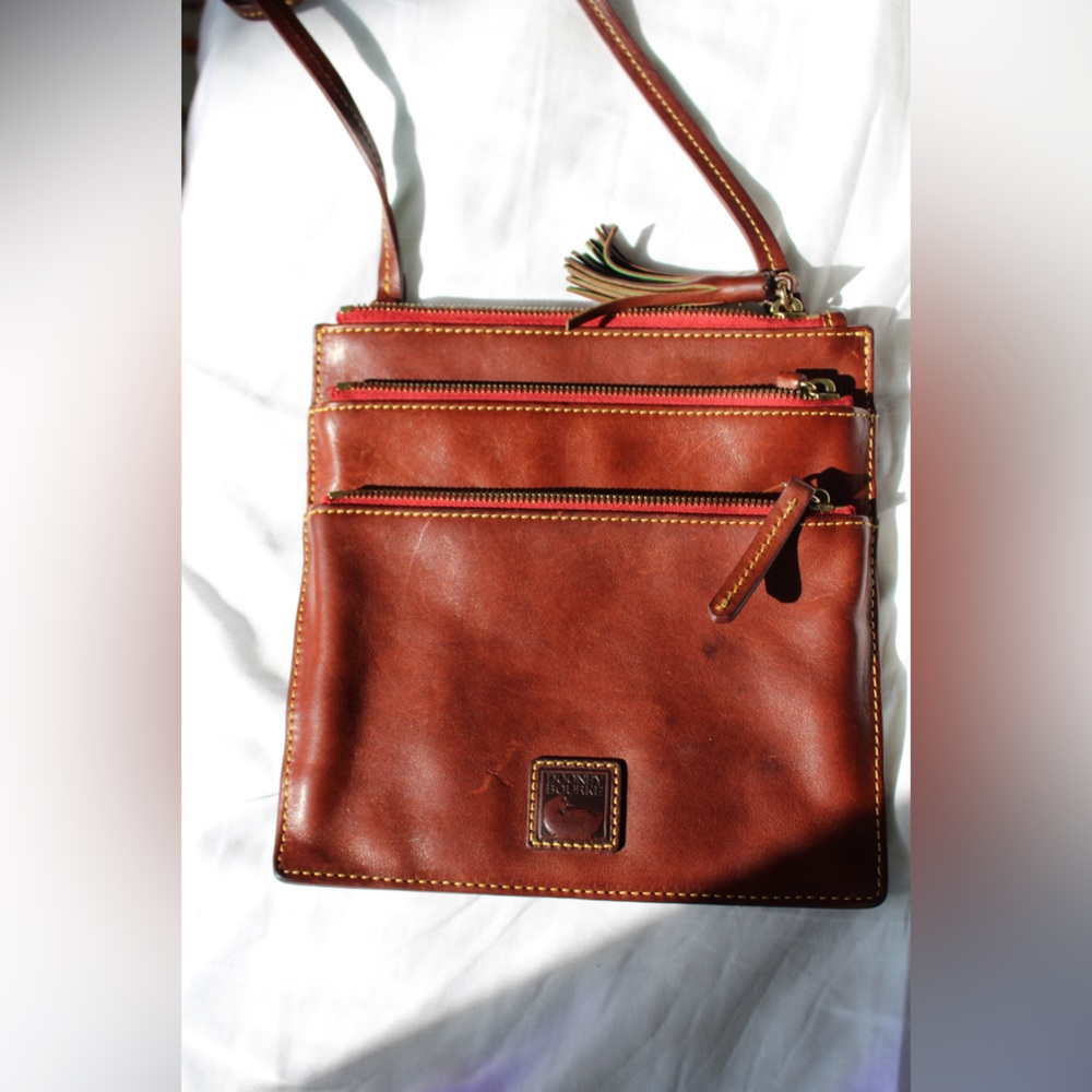 Dooney & Bourke Chestnut Leather Crossbody Bag